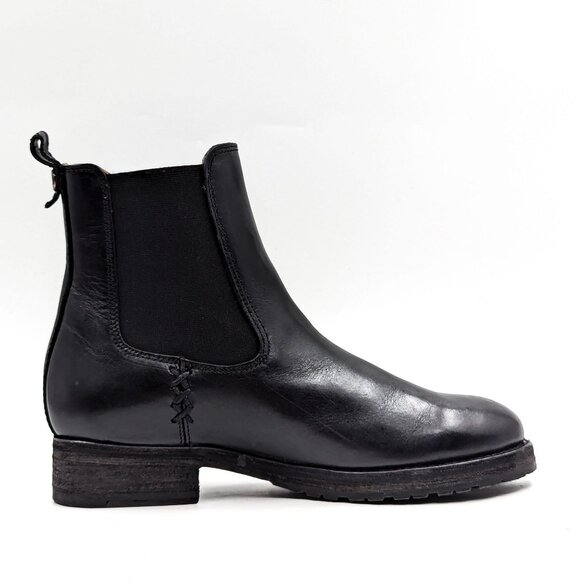 Frye Women Melissa Double Black Leather Lug Sole Chelsea Boots Size 5.5 - Picture 11 of 11